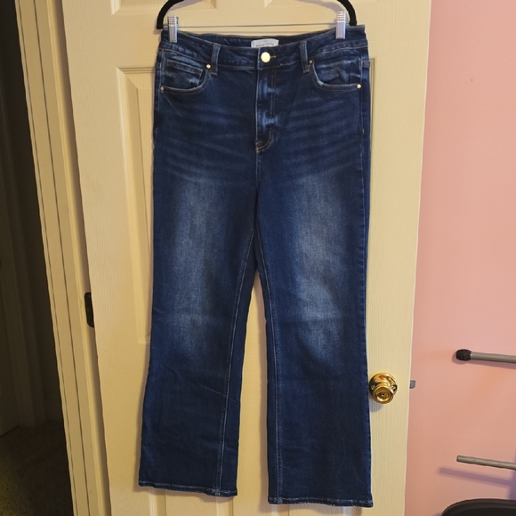 Risen Jeans Denim - Risen Dark Blue Flare Jeans